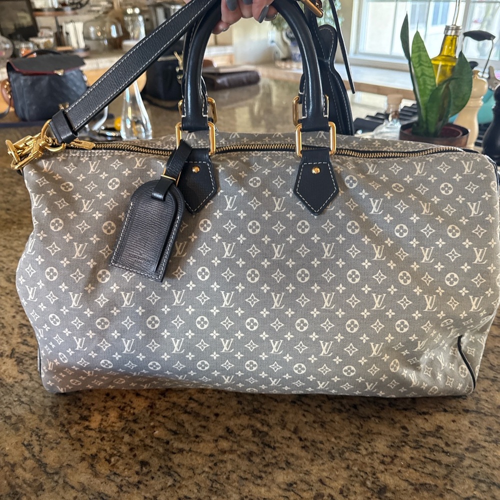 SOLD Louis Vuitton Black and Gray Monogram Satchel